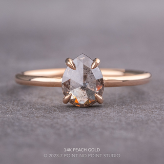 1.17 Carat Salt and Pepper Pear Diamond Engagement Ring, Jane Setting
