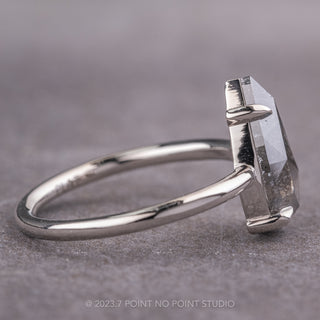 2.12 Carat Salt and Pepper Pear Diamond Engagement Ring, Jane Setting, Platinum
