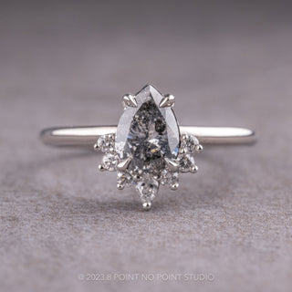 Salt and Pepper Pear Diamond Ring