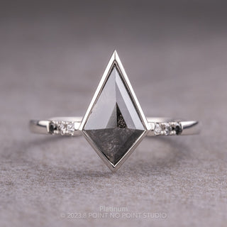 2.87 Carat Black Kite Diamond Engagement Ring, Bezel Ombre Jules