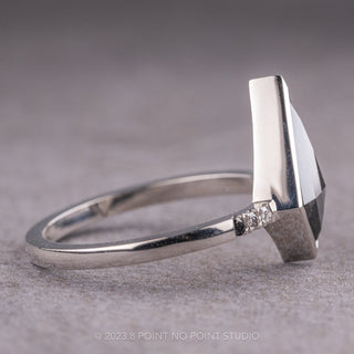 1.60 Carat Black Kite Diamond Engagement Ring, Bezel Ombre Jules, Platinum
