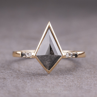 2.87 Carat Black Kite Diamond Engagement Ring, Bezel Ombre Jules
