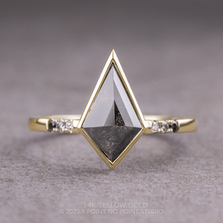 2.87 Carat Black Kite Diamond Engagement Ring, Bezel Ombre Jules