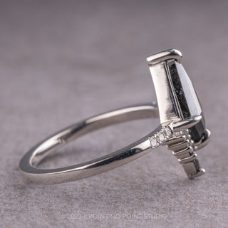1.72 Carat Black Kite Diamond Engagement Ring, Ombre Avaline Setting, Platinum