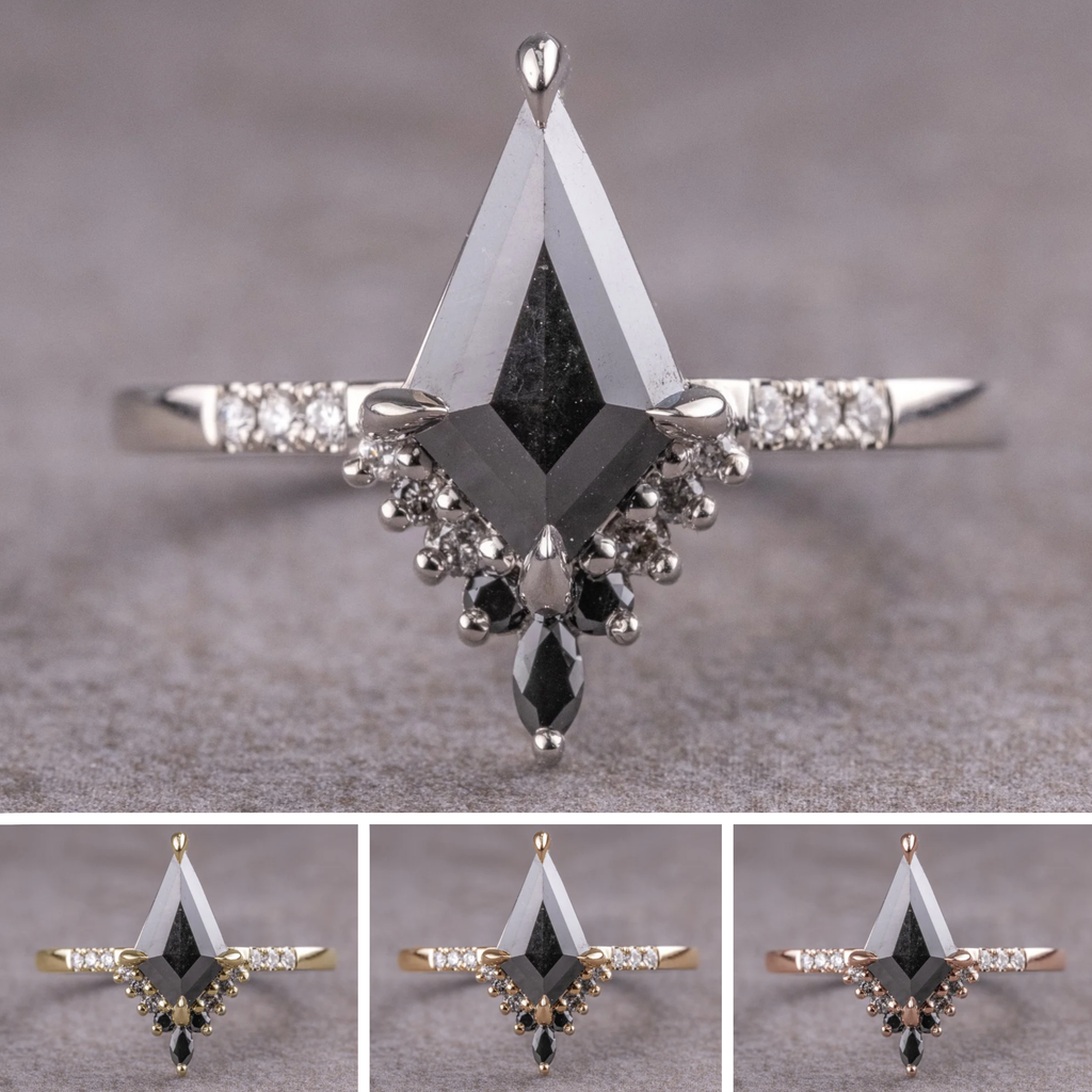 Black Diamond Engagement Ring, Point No Point Studio