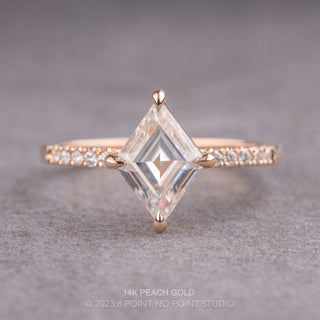Lozenge Moissanite and Diamond Engagement Ring, Jules Setting