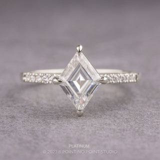 Lozenge Moissanite and Diamond Engagement Ring, Jules Setting