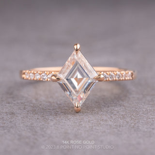 Lozenge Moissanite and Diamond Engagement Ring, Jules Setting