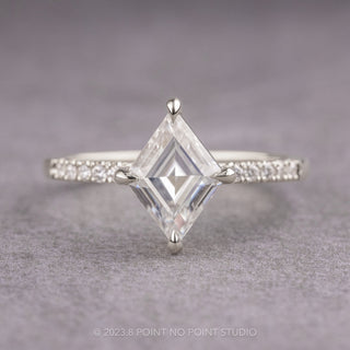 Lozenge Moissanite and Diamond Engagement Ring, Jules Setting, Platinum