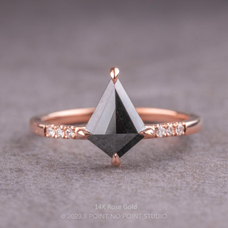 .98 Carat Black Kite Diamond Engagement Ring, Jules Setting