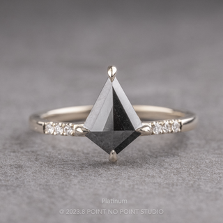 .98 Carat Black Kite Diamond Engagement Ring, Jules Setting