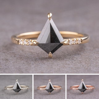 .98 Carat Black Kite Diamond Engagement Ring, Jules Setting