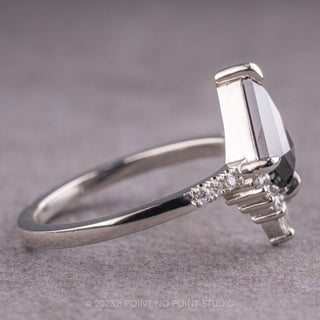 1.03 Carat Black Kite Diamond Engagement Ring, Avaline Setting, Platinum