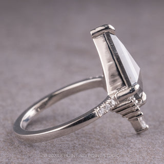 2.51 Carat Salt and Pepper Kite Diamond Engagement Ring, Avaline Setting, Platinum