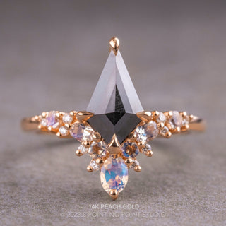 1.75 Carat Black Kite Diamond Engagement Ring, Adeline Setting