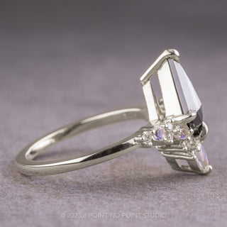2.04 Carat Black Kite Diamond Engagement Ring, Adeline Setting, Platinum