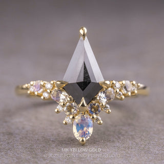 1.75 Carat Black Kite Diamond Engagement Ring, Adeline Setting