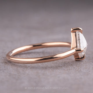.87 Carat Canadian Salt and Pepper Kite Diamond Engagement Ring, Jane Setting, 14k Rose Gold
