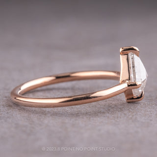 1.08 Carat Salt and Pepper Kite Diamond Engagement Ring, Jane Setting, 14k Rose Gold