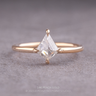 1.23 Carat Canadian Salt and Pepper Kite Diamond Engagement Ring, Jane Setting, Point No Point Studio. Available in a variety of metal types. Eco-friendly, Recycled Metals, Conflict Free.