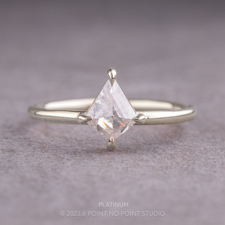 1.23 Carat Canadian Salt and Pepper Kite Diamond Engagement Ring, Jane Setting, Point No Point Studio. Available in a variety of metal types. Eco-friendly, Recycled Metals, Conflict Free.