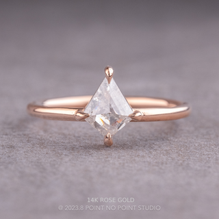 1.23 Carat Canadian Salt and Pepper Kite Diamond Engagement Ring, Jane Setting, Point No Point Studio. Available in a variety of metal types. Eco-friendly, Recycled Metals, Conflict Free.