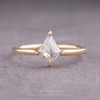 1.23 Carat Canadian Salt and Pepper Kite Diamond Engagement Ring, Jane Setting, Point No Point Studio. Available in a variety of metal types. Eco-friendly, Recycled Metals, Conflict Free.