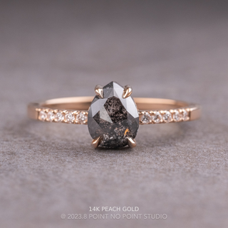 1.84 Carat Black Pear Diamond Engagement Ring, Jules Setting
