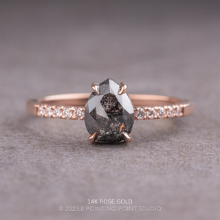 1.84 Carat Black Pear Diamond Engagement Ring, Jules Setting