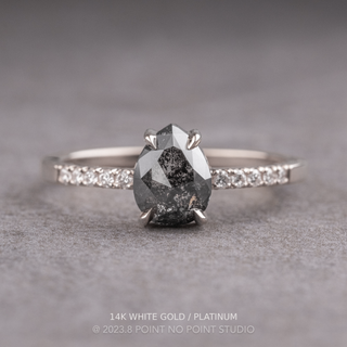 1.84 Carat Black Pear Diamond Engagement Ring, Jules Setting