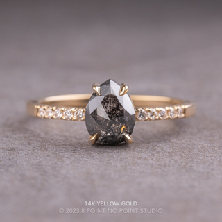 1.84 Carat Black Pear Diamond Engagement Ring, Jules Setting