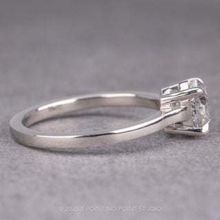 1.24 Carat Canadian Salt and Pepper Hexagon Diamond Engagement Ring, Lark Setting, Platinum