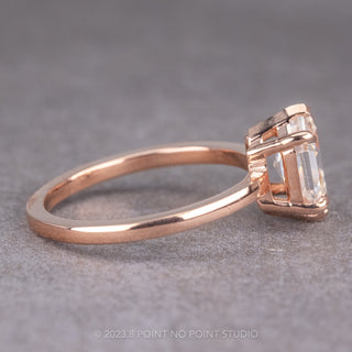 1.54 Carat Hexagon Moissanite Engagement Ring, Basket Jane Setting, 14K Rose Gold
