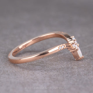 Opal and Diamond Wedding Ring, Flora Setting, 14K Rose Gold