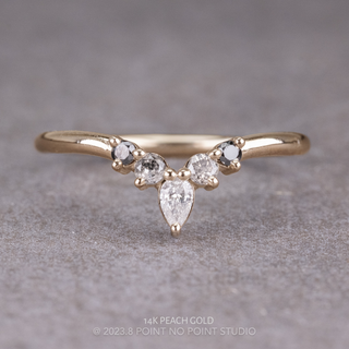 Cassie Wedding Ring, 5 Ombre Diamond, Round Band
