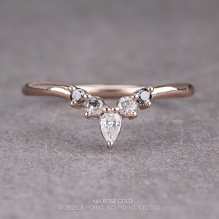 Cassie Wedding Ring, 5 Ombre Diamond, Round Band