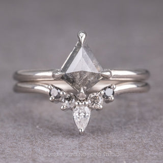 Ombre Pear Cassiopeia Diamond Wedding Ring, 14k White Gold