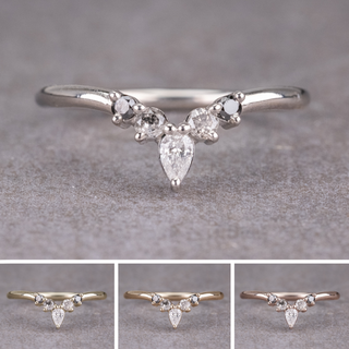 Cassie Wedding Ring, 5 Ombre Diamond, Round Band