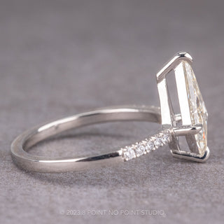1.34 Carat Clear Kite Diamond Engagement Ring, Jules Setting, Platinum