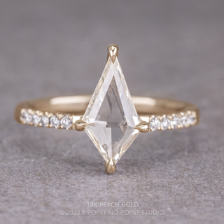 1.34 Carat Clear Kite Diamond Engagement Ring, Jules Setting, Point No Point Studio. Available in a variety of metal types. Eco-friendly, Recycled Metals, Conflict Free.