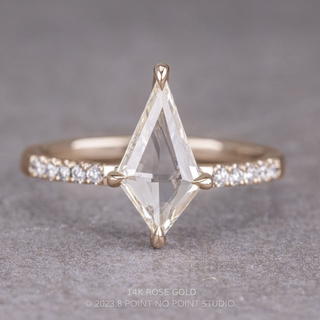 1.34 Carat Clear Kite Diamond Engagement Ring, Jules Setting, Point No Point Studio. Available in a variety of metal types. Eco-friendly, Recycled Metals, Conflict Free.