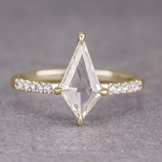 1.34 Carat Clear Kite Diamond Engagement Ring, Jules Setting, Point No Point Studio. Available in a variety of metal types. Eco-friendly, Recycled Metals, Conflict Free.