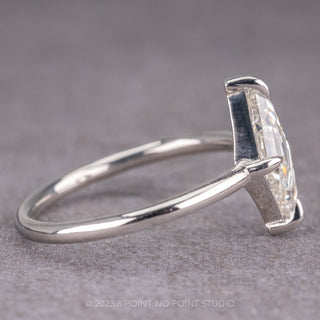1.15 Carat Clear Lozenge Diamond Engagement Ring, Jane Setting, Platinum