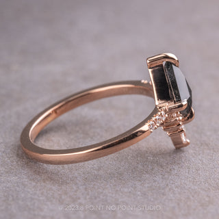 .91 Carat Black Kite Diamond Engagement Ring, Avaline Setting, 14K Rose Gold