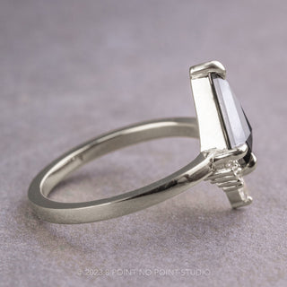 1.61 Carat Black Kite Diamond Engagement Ring, Ava Setting, Platinum