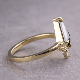 1.61 Carat Black Kite Diamond Engagement Ring, Ava Setting, 14K Yellow Gold