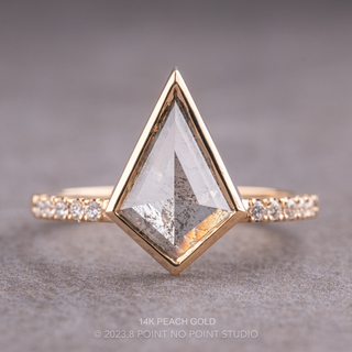 1.17 Carat Salt and Pepper Kite Diamond Engagement Ring, Jules Setting