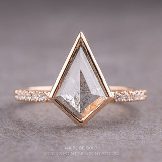1.17 Carat Salt and Pepper Kite Diamond Engagement Ring, Jules Setting