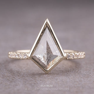 1.17 Carat Salt and Pepper Kite Diamond Engagement Ring, Jules Setting