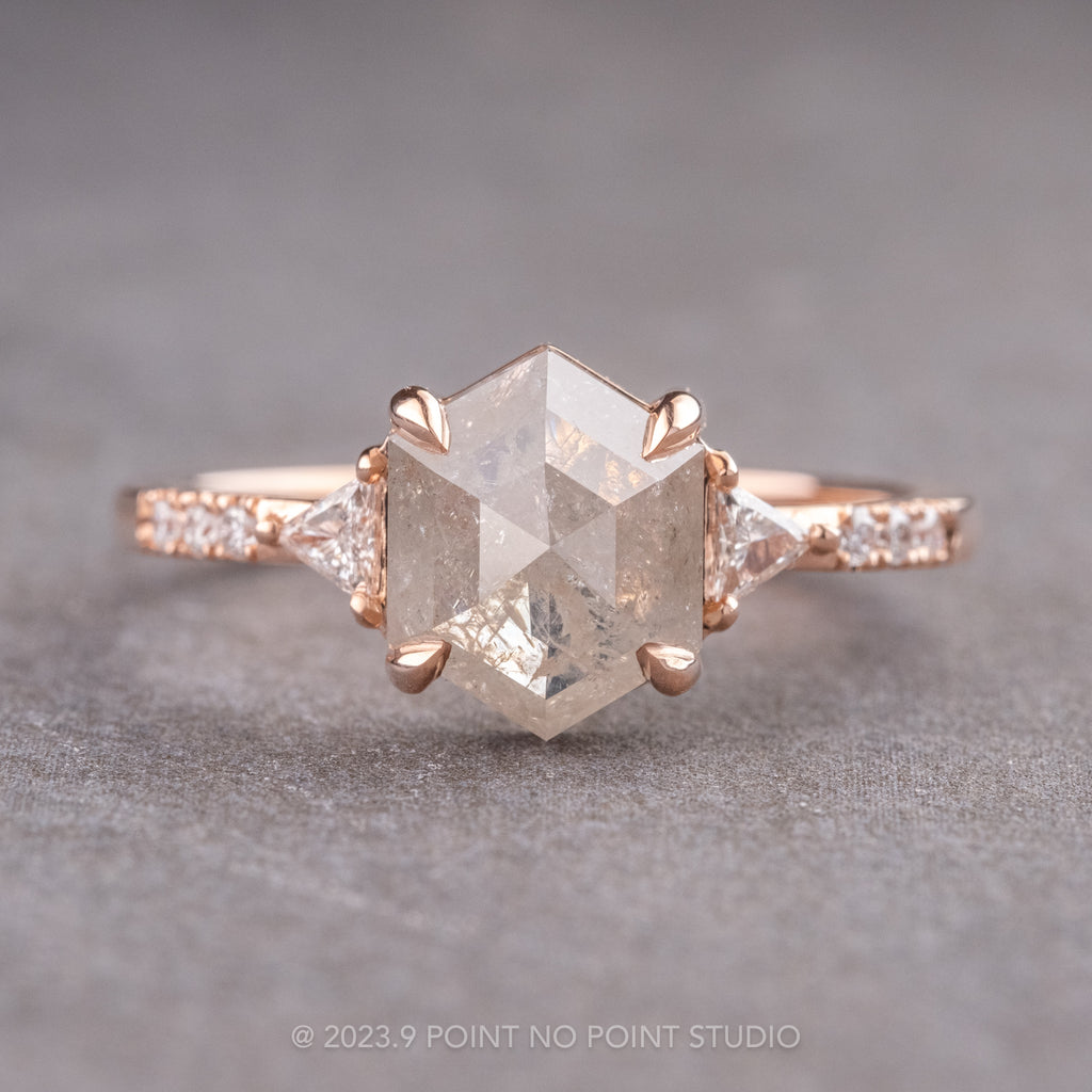 Salt and Pepper Diamond Engagement Ring, Point No Point Studio